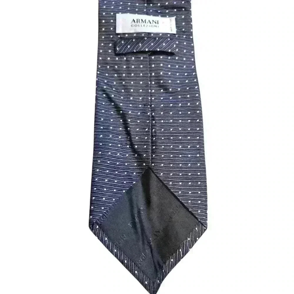 Armani Collezioni Men's Tie Gray Made in Italy 100% Silk #013 - Picture 6 of 7